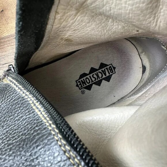 Blackstone Black Leather Goth Burlesque Dancing Unique Mid-Calf Boots 40 9 - Picture 7 of 7